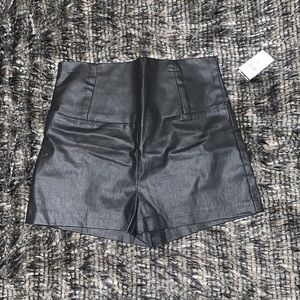 Body Central High Waisted Faux Leather Shorts